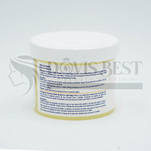 Peruvian White Braid Loc & Edge Gel Lemonglass Extra Hold - Image 3
