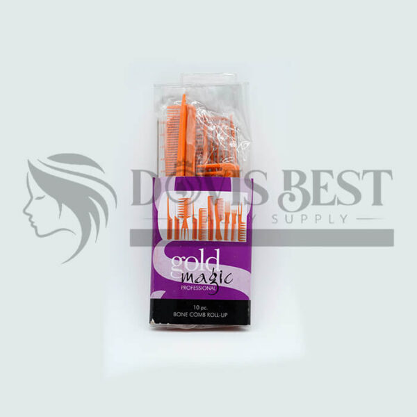 Gold Magic 10pc. Bone Comb Rollup Set Bone 10 Kit